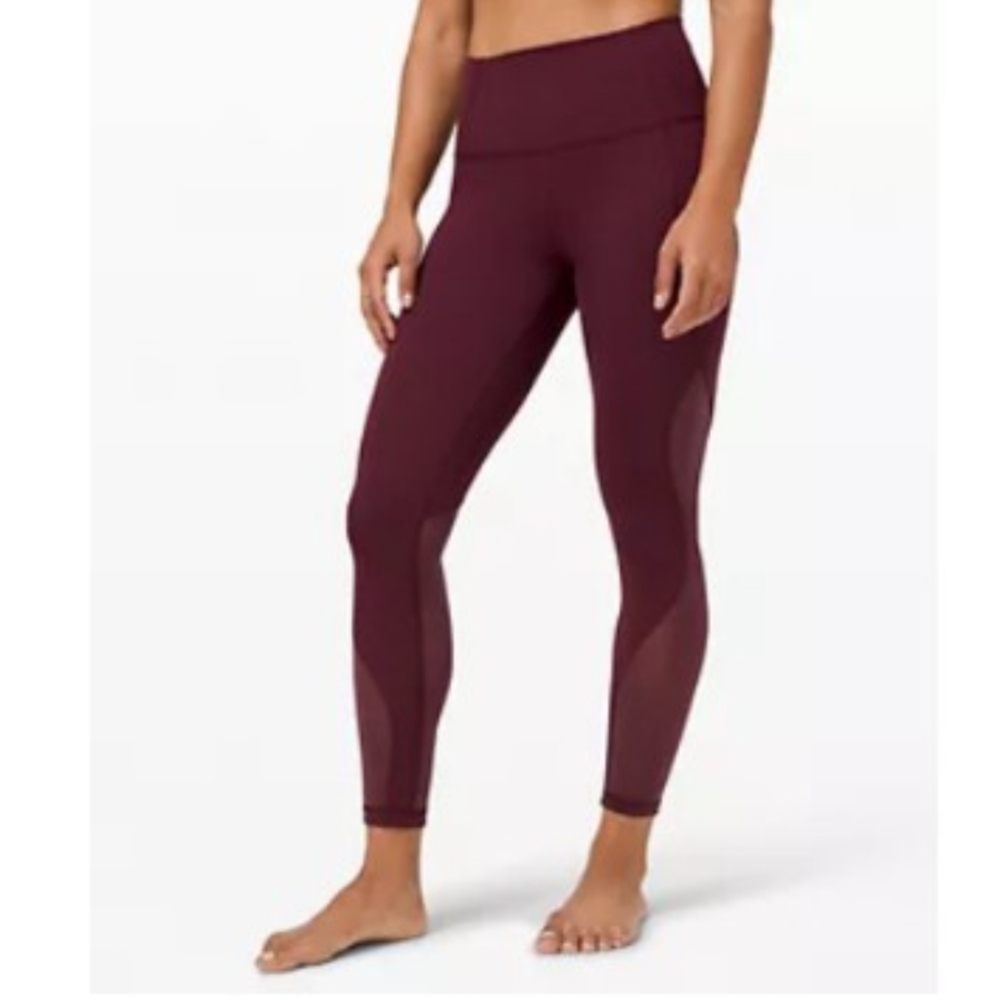 Lululemon Wunder Under High-Rise Tight 25" Chiffon Mesh color cassis